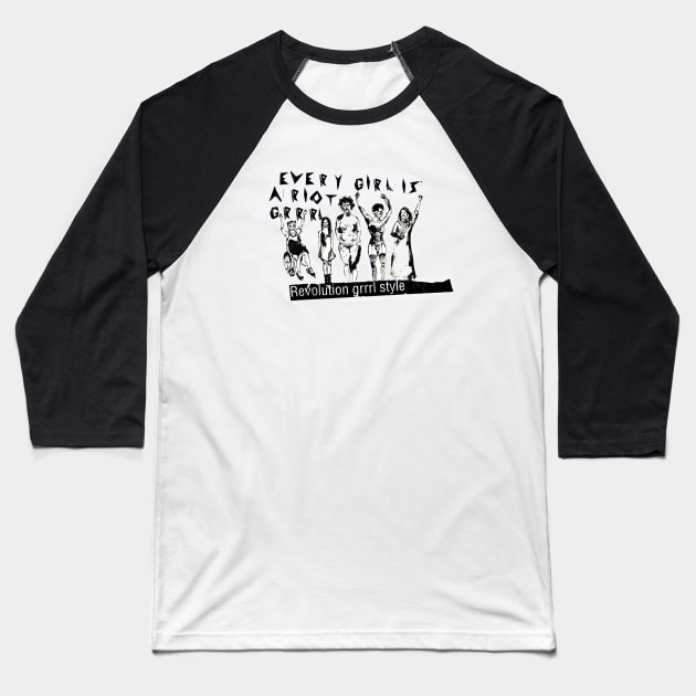 Riot Grrrl Baseball T-Shirt by aLouro